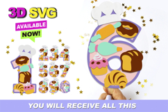 Bakery Numbers 3D SVG Product Image 1