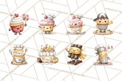 Sweet Treats Bakery Clipart PNG, Adorable Pastry Chefs Product Image 4