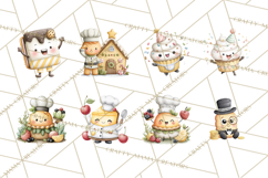 Sweet Treats Bakery Clipart PNG, Adorable Pastry Chefs Product Image 6
