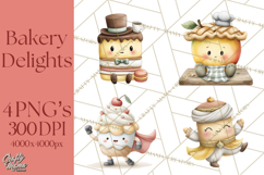 Sweet Treats Bakery Clipart PNG, Adorable Pastry Chefs Product Image 1