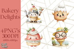 Sweet Treats Bakery Clipart PNG, Adorable Pastry Chefs Product Image 1