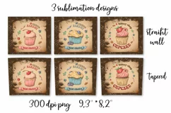 Bakery sublimation design Skinny tumbler wrap design 