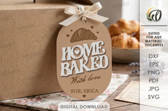 Bakery Tag Laser Cut. Store Gift Tag SVG. Home baked Product Image 1