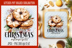 Baking Christmas memories PNG| Pot Holder Sublimation Product Image 1