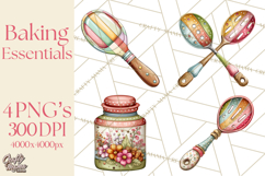Kitchen Clipart PNG, Baking Tools Icons Product Image 1
