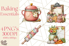 Kitchen Clipart PNG, Baking Tools Icons Product Image 1