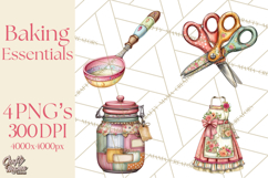 Kitchen Clipart PNG, Baking Tools Icons Product Image 1