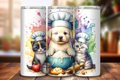 Baking Pets 20 oz Skinny Tumbler Wrap PNG for Sublimation Product Image 1