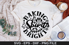 Baking Spirits Bright - Funny Christmas Dog Saying Design Product Image 1