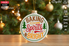 Baking Spirits Bright SVG | Christmas Round Sign SVG | Xmas Product Image 1