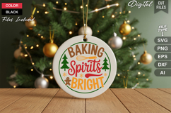 Baking Spirits Bright SVG | Christmas Round Sign SVG | Xmas Product Image 2