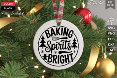 Baking Spirits Bright SVG | Christmas Round Sign SVG | Xmas Product Image 3