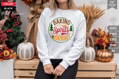 Baking Spirits Bright SVG | Christmas Round Sign SVG | Xmas Product Image 4