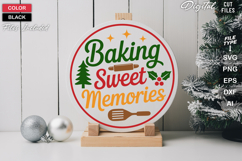 Baking Sweet Memories SVG | Christmas Round Sign SVG | Xmas Product Image 2