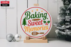 Baking Sweet Memories SVG | Christmas Round Sign SVG | Xmas Product Image 2
