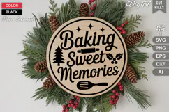 Baking Sweet Memories SVG | Christmas Round Sign SVG | Xmas Product Image 3