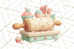 Vintage Baking Tools Clipart, Rolling Pins Whisks Mixing Png Product Image 5