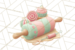 Vintage Baking Tools Clipart, Rolling Pins Whisks Mixing Png Product Image 2