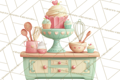 Vintage Baking Tools Clipart, Rolling Pins Whisks Mixing Png Product Image 4