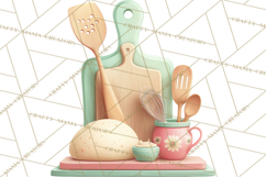 Vintage Baking Tools Clipart, Rolling Pins Whisks Mixing Png Product Image 3