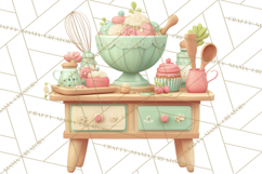 Vintage Baking Tools Clipart, Rolling Pins Whisks Mixing Png Product Image 2