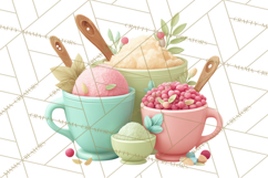 Vintage Baking Tools Clipart, Rolling Pins Whisks Mixing Png Product Image 2