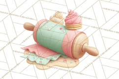 Vintage Baking Tools Clipart, Rolling Pins Whisks Mixing Png Product Image 3