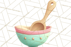 Vintage Baking Tools Clipart, Rolling Pins Whisks Mixing Png Product Image 4