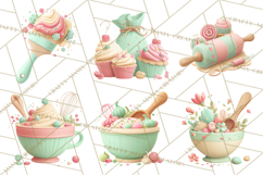 Vintage Baking Tools Clipart, Rolling Pins Whisks Mixing Png Product Image 6