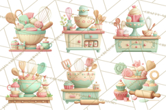 Vintage Baking Tools Clipart, Rolling Pins Whisks Mixing Png Product Image 8