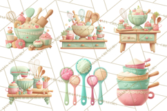 Vintage Baking Tools Clipart, Rolling Pins Whisks Mixing Png Product Image 9