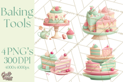 Vintage Baking Tools Clipart, Rolling Pins Whisks Mixing Png Product Image 1