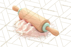 Vintage Baking Tools Clipart, Rolling Pins Whisks Mixing Png Product Image 3