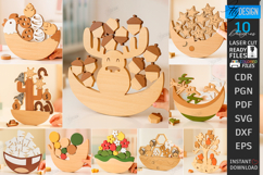 Balance Games Laser Cut Bundle |Balancing Stacking Toys| CNC Product Image 1
