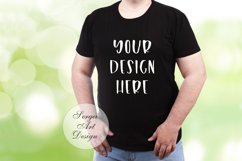 Blank Men&#039;s Black T-Shirt Mockup, Short Sleeve Black T-Shirt Product Image 1