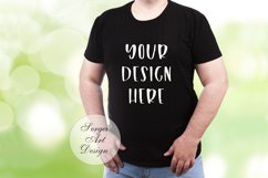 Blank Men's Black T-Shirt Mockup, Short Sleeve Black T-Shirt Product Image 1