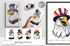 Digital Paper Bald Eagle Patriotic Product Image 1