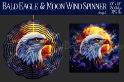 Bald Eagle Wind Spinner, Fantasy Wind Spinner, Moon, d1 Product Image 1