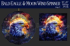 Bald Eagle Wind Spinner, Fantasy Wind Spinner, Moon, d2 Product Image 1