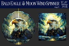 Bald Eagle Wind Spinner, Fantasy Wind Spinner, Moon, d3 Product Image 1