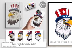 Digital Paper Bald Eagle Patriotic Product Image 1