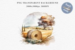 Bale Of Hay Farm Landscape Wheat Field Watercolor Clipart PNG  Transparent Print for invitation t-shirt designs sublimation kids printable digital watercolor red old farm barn house png, landscape clipart, Farm life, Wheat Field clip art