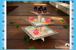 3-Tier Laser-Cut Cake Stand, Decorative Base for Party Table Product Image 6