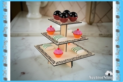 3-Tier Laser-Cut Cake Stand, Decorative Base for Party Table Product Image 7