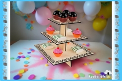 3-Tier Laser-Cut Cake Stand, Decorative Base for Party Table Product Image 8