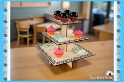 3-Tier Laser-Cut Cake Stand, Decorative Base for Party Table Product Image 10