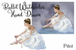 Ballerina - watercolor drawing, for printing and sublimation Product Image 1