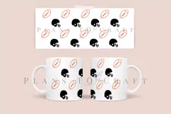 ball and helmet pattern american football coffee glass wrap svg glass mug svg presized for 11oz and 15oz glass ready to cut and sublimation files 