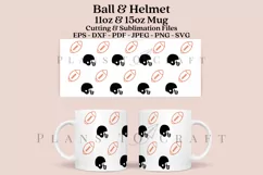 ball and helmet pattern american football coffee glass wrap svg glass mug svg presized for 11oz and 15oz glass ready to cut and sublimation files 