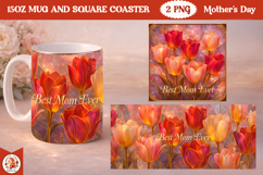 Mother’s Day luxury Mug &amp; Coaster Sublimation Design Product Image 1